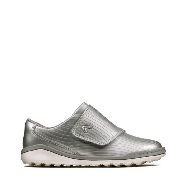 Clarks Girls Circuit Swift Kid Trainers Silver | CA-2185306